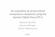 An evaluation of various direct compression excipients using the Gamlen Tablet …€¦ ·  · 2012-10-03An evaluation of various direct compression excipients using the Gamlen Tablet