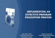 IMPLEMENTING AN EFFECTIVE PROGRAM … an effective program evaluation process matt davis, ... criteria share risk ... implementing an effective program evaluation process