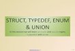 C struct, typedef, enum & union - A practical programming ... · STRUCT, TYPEDEF, ENUM & UNION Structure variables can be initialized. The initialization for each ... Linux socket
