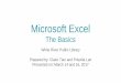Microsoft Excel The Basics - White River, Ontario · Microsoft Excel The Basics White ... Functions are predefined formulas and are already available in Excel Operation Formula 