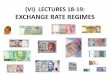 (VI) LECTURES 18-19: EXCHANGE RATE REGIMES · I. Classifying countries by exchange rate regime ... Exchange Rate Regimes in Emerging -2011 ... intervene heavily in the foreign exchange