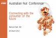 Australian Nut Conference - ANIC 2017/01. Salt, Bernard - Connecting...Connecting with the consumer of the future Bernard Salt AM 28 March 2017 Australian Nut Conference