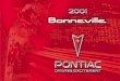 2001 Pontiac Bonneville - Vaden GMPP Pontiac Bonneville Owner's Manual Litho in U.S.A. ... learn about some things you should not do with air bags and safety belts. 1-2 Seats and Seat