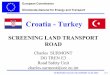 Croatia - Turkey - AB - Turkey SCREENING LAND TRANSPORT ROAD Charles SURMONT DG TREN E3 Road Safety Unit charles.surmont@cec.eu.int European Commission Directorate-General for Energy
