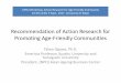 Recommendation of Action Research for Promoting Age ...€¦ · Recommendation of Action Research for Promoting Age-Friendly Communities Takeo Ogawa, ... gift donation, volunteer,