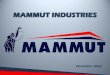 MAMMUT INDUSTRIES INDUSTRIES PRESENTATION II.pdf · •Mammut Industries LLC ... Mammut Industries Certifications •ISO 9001:2008 ... •NF-EN-13094 Compliant 