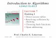 Introduction to Algorithms - MIT OpenCourseWare · Introduction to Algorithms 6.046J/18.401J LECTURE 7 Hashing I • Direct-access tables • Resolving collisions by ... • The hash