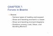 07 Forces in Beams - אוניברסיטת אריאל בשומרון CHAPTER 7: Forces in Beams Beams – Various types of loading and support – Shear and bending moment in a beam