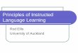 Principles of Instructed Language Learning - … · Principles and options Long (2008) distinguished: 1. Principles – ‘language teaching universals’ 2. Options – ‘a potentially