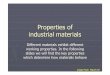 Properties of industrial materials - XTEC · Properties of industrial materials Different materials exhibit different working properties. In the following slides we will find the