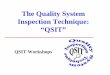 The Quality System Inspection Technique: QSIT · What is QSIT? u Moves FDA closer to Global Harmonization guideline for regulatory auditing of quality systems of medical device manufacturers