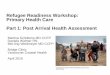 Refugee Readiness Workshop: Primary Health Care …refugeehub.issbc.org/wp-content/uploads/2016/05/RRT-Vancouver... · Refugee Readiness Workshop: Primary Health Care Part 1: Post