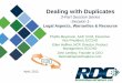 Dealing with Duplicates - Remote deposit … ·  · 2016-02-07Dealing with Duplicates 3-Part Session Series -Session 1- ... • Reg CC and image language the same . 28 . BOFD A BOFD