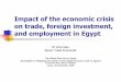 Impact of the economic crisis on trade, foreign investment ...ed_emp/documents/presentation/... · Impact of the economic crisis on trade, foreign investment, ... (2004), GAFTA, 