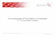 The Advantagesof FlaxFibersin Composites - Norafin · The Advantagesof FlaxFibersin Composites ... Diameter of the elemantary fiber 12 to 76 µm 10 to 25 µm 12 µm 16 to ... Applications