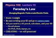 Faraday’s Law - University Of Illinois · Physics 102: Lecture 10 Faraday’s Law Changing Magnetic Fields create Electric Fields • Exam 1 tonight • Be sure to bring your ID