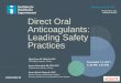 Direct Oral Anticoagulants: Best Safety Practicesapp.ihi.org/FacultyDocuments/Events/Event-2930/Presentation-16026/... · Transitions Coordinator, Emergency Department ... Direct