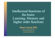 Intellectual Functions of the Brain · Intellectual functions of the brain: Learning, Memory and higher order functions Sinan Canan,PhD ... • Related to cerebellum, basal ganglia,