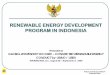 RENEWABLE ENERGY DEVELOPMENT … ENERGY DEVELOPMENT PROGRAM IN INDONESIA ... on Interconnention of Renewable Energy Power ... of alternative -renewable energy sources (hydro power,