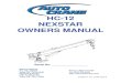 HC-12 NEXSTAR OWNERS MANUAL - Auto Crane · HC-12 NEXSTAR OWNERS MANUAL ... Failure to correctly plumb and wire crane can cause inadvertent operation and damage to ... local distributor,