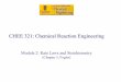 CHEE 321: Chemical Reaction Engineeringmy.chemeng.queensu.ca/courses/CHEE346/lectures/documents/Modul… · CHEE 321: Chemical Reaction Engineering ... non-ideal) reactors, ... Number