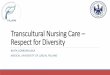 Transcultural Nursing Care Respect for Diversity - … Study material/Lecture 1...Transcultural Nursing Care – Respect for Diversity ... Conflicts of values and moral distress of