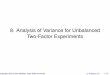 8. Analysis of Variance for Unbalanced Two-Factor … for Unbalanced Two-Factor Experiments When data are unbalanced, the type I ANOVA test for two-way interactions is the same as
