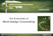 The Essentials of Merit Badge Counseling - 247 Scouting€¦ ·  · 2017-02-20Citizenship training ... The unit reports the merit badge as advancement. ... Guide to Advancement