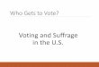 Voting and Suffrage in the U.S. - Mrs. Shangraw - Homeshangraw.weebly.com/uploads/5/7/1/5/57154209/suffrage.pdfWhat determines suffrage? What are the three most basic qualifications