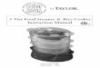 3 Tier Food Steamer & Rice Cook Er - Official Site - Qvc · 3 Tier Food Steamer & Rice Cook er ... Return the appliance to Taylor® ... Set the timer for the recommended cooking times