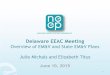 Delaware EEAC Meeting - DNREC EEAC Meeting Overview of EM&V and State EM&V Plans Julie Michals and Elizabeth Titus June 10, 2015 0