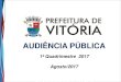AUDIÊNCIA PÚBLICA - vitoria.es.gov.br · consolidado detalhado da despesa paga por fonte 1º quadrimestre fonte 1º quadrimestre ... pactuaÇÃo/resultados 2017 . indicador meta