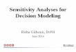 Sensitivity Analyses for Decision Modeling · Sensitivity Analyses for Decision Modeling ... Statistical Analysis Cost-Effectiveness Analysis Mean ICER (Base-Case) Variation around