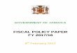 FISCAL POLICY PAPER FY 2017/18 - Home - Ministry of ...€¦ · Ministry of Finance and the Public Service Fiscal Policy Paper 2017 1 | P a g e PART 1 FISCAL RESPONSIBILITY STATEMENT