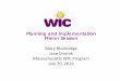 Mary Blocksidge Jane Dvorak Massachusetts WIC … and Implementation Primer Session Mary Blocksidge Jane Dvorak Massachusetts WIC Program July 20, 2016