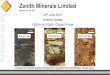 Zenith Minerals Limited - Home - Australian Securities …€¦ ·  · 2016-06-23Lithium and Gold - Copper Focus Zenith Minerals Limited ABN 96 119 397 938 1 cm1 cm ... the first