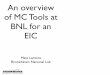 An overview of MC Tools at BNL for an EIC overview of MC Tools at BNL for an EIC Matt Lamont Brookhaven National Lab. An overview of MC Tools at ... Detector requirements from physics