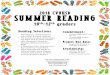 Summer Reading 2018 Flyer - 4.files.edl.io · Reading Selections •Will Grayson, Will Grayson by John Green & David Levithan •The Curious Incident of the Dog in the Night-time