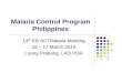 Malaria Control Program Philippines · Philippines 58 of 80 provinces: ... Morbidity Rate, 2000-2008 50000 60 40000 45000 52 54 56 ... zMOP of Malaria Program