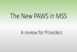 the New Paws In Mss - Home Dodddodd.ohio.gov/Providers/Resources/Documents/The New PAWS in MS… · What is changing with the New PAWS •PAWS will now be in the MSS application •The