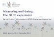 Measuring well-being: The OECD experience · Measuring well-being: The OECD experience Carrie Exton|Policy Analyst|OECD Statistics Directorate WHO, Geneva, 10-11 December 2012