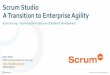 Scrum Studio A Transition to Enterprise Agility · Agile organization. ... •Separate from rest of organization. •Own budget, management, ... organization •But each dependency
