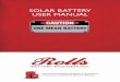 SOLAR BATTERY USER MANUAL - Blue Pacific Solar · CAUTION ONE MEAN BATTERY Recommended charging, equalization and preventive maintenance procedures for Rolls Solar Batteries. SOLAR