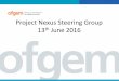 Project Nexus Steering Group 13th June 2016 - Ofgem · Project Nexus Steering Group ... Xoserve fail to provide clarity over current and ... Ofgem will release a