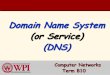 Domain Name System (or Service) (DNS) - Academics | WPIrek/Nets1/B10/DNS_B10.pdf · DNS Outline DNS Hierarchial Structure Root Name Servers Top-Level Domain Servers Authoritative