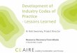 Development of Industry Codes of Practice - Lessons Learned · 12.12.2016 · Industry Codes of Practice - Lessons Learned Dr Rob Sweeney, ... - In 2007 the EA and an industry steering