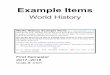 E4101173 EXAMPLE ITEMS - DISD Assessment Web · World History Example Items are a ... What is the political and legal impact of the ideas contained in the Code of Hammurabi, ... and