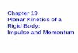 Chapter 19 Planar Kinetics of a Rigid Body: Impulse and ... · The linear momentum of a rigid body is defined as . L ... When a rigid body is subjected to general plane motion, 
