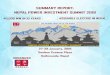 SUMMARY REPORT: NEPAL POWER INVESTMENT … · SUMMARY REPORT: NEPAL POWER INVESTMENT SUMMIT 2018 ORGANIZER 27-29 January, 2018 Soaltee Crowne Plaza Kathmandu, Nepal 40,000 MW IN 10