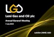 Leni Gas and Oil plc - Columbus Energy Resources plc Gas and Oil plc ... and Dr Krishna Persad; ... • Acquire a soil geochemistry survey to isolate micro-seepage and areas